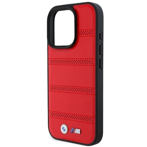Etui BMW M Perforated And Stitched Line MagSafe na iPhone 16 Pro - czerwone Etui BMW M Perforated And Stitched Line MagSafe na iPhone 16 Pro - czerwone