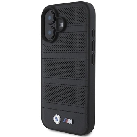 Etui BMW M Perforated And Stitched Line MagSafe na iPhone 16 - czarne Etui BMW M Perforated And Stitched Line MagSafe na iPhone 16 - czarne