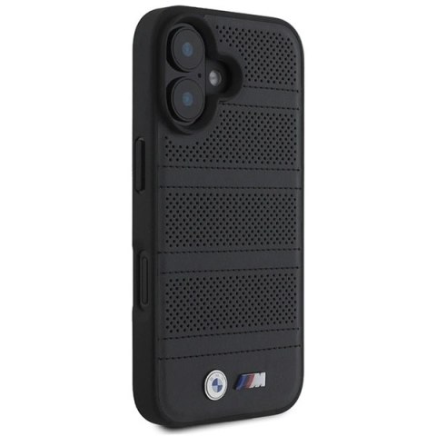 Etui BMW M Perforated And Stitched Line MagSafe na iPhone 16 - czarne Etui BMW M Perforated And Stitched Line MagSafe na iPhone 16 - czarne