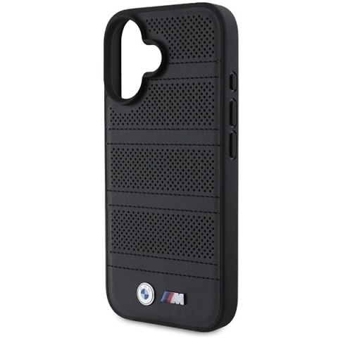 Etui BMW M Perforated And Stitched Line MagSafe na iPhone 16 - czarne Etui BMW M Perforated And Stitched Line MagSafe na iPhone 16 - czarne