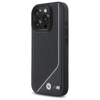 Etui BMW M Perforated Twisted Line MagSafe na iPhone 16 Pro Max - czarne