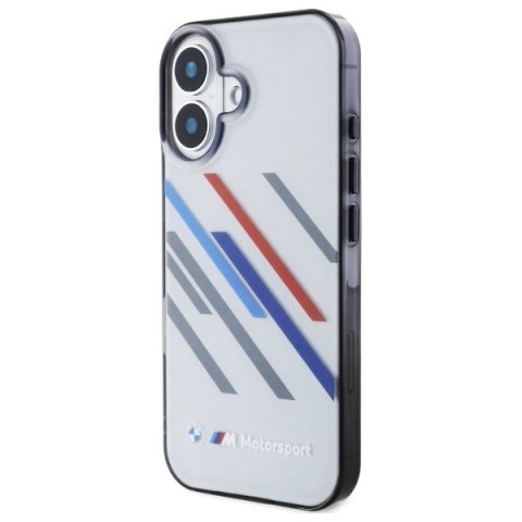 Etui BMW Motosport IML Random Stripes na iPhone 16 Plus - szare