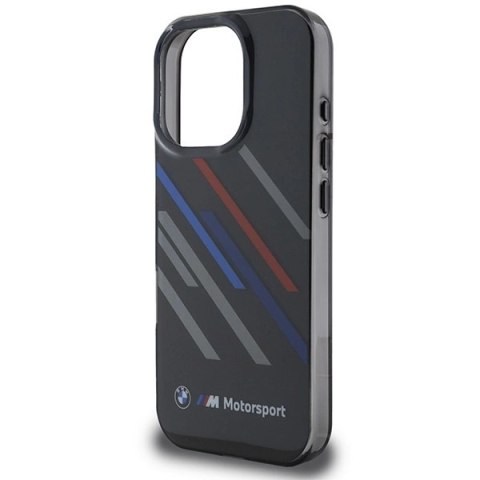 Etui BMW Motosport IML Random Stripes na iPhone 16 Pro Max - czarne Etui BMW Motosport IML Random Stripes na iPhone 16 Pro Max - czarne