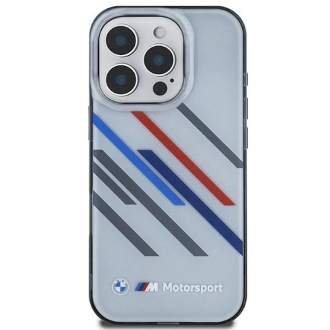 Etui BMW Motosport IML Random Stripes na iPhone 16 Pro Max - szare
