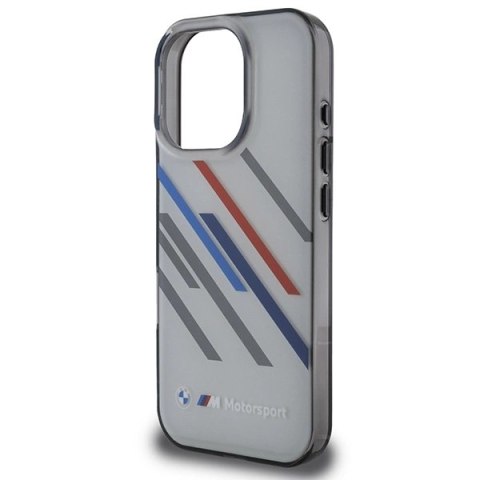 Etui BMW Motosport IML Random Stripes na iPhone 16 Pro Max - szare