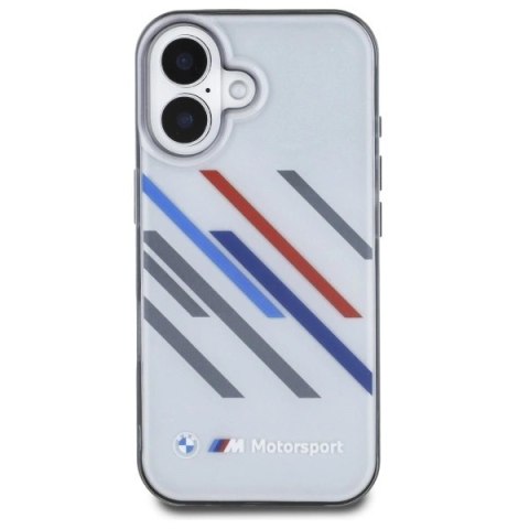 Etui BMW Motosport IML Random Stripes na iPhone 16 - szare Etui BMW Motosport IML Random Stripes na iPhone 16 - szare