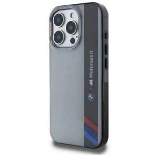 Etui BMW Motosport IML Vertical Stripe na iPhone 16 Pro Max - szare