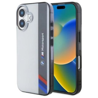 Etui BMW Motosport IML Vertical Stripe na iPhone 16 - szare