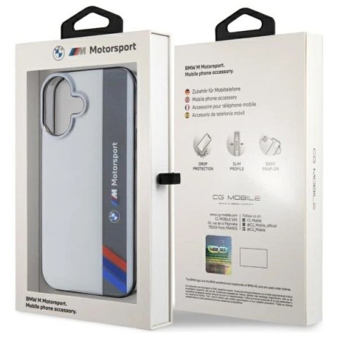 Etui BMW Motosport IML Vertical Stripe na iPhone 16 - szare Etui BMW Motosport IML Vertical Stripe na iPhone 16 - szare