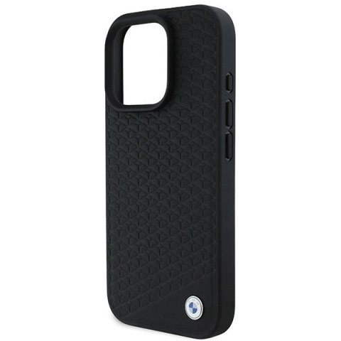 Etui BMW Signature Leather Diamond Metal Logo MagSafe na iPhone 16 Pro Max - czarne Etui BMW Signature Leather Diamond Metal Logo MagSafe na iPhone 16 Pro Max - czarne