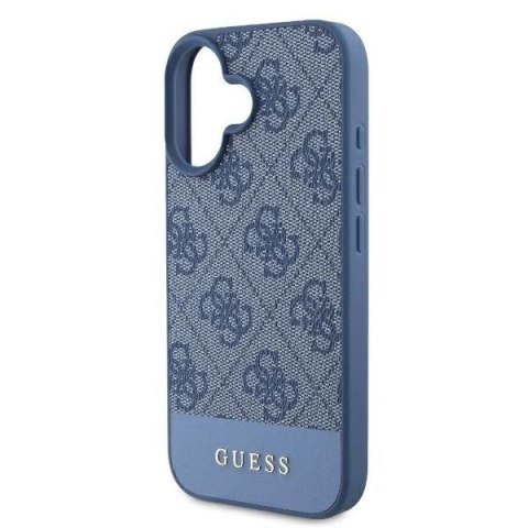 Etui Guess 4G Bottom Stripe na iPhone 16 - niebieskie