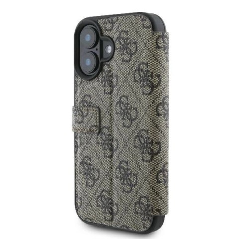 Etui Guess 4G Metal Logo na iPhone 16 - brązowe