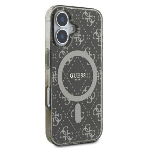 Etui Guess IML 4G Background MagSafe na iPhone 16 Plus - brązowe