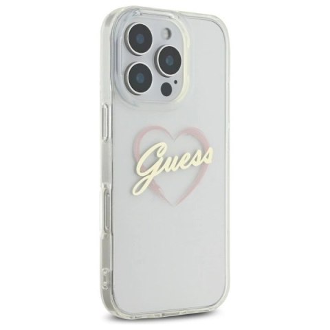Etui Guess IML Heart na iPhone 16 Pro Max - przezroczyste