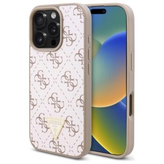 Etui Guess New 4G Triangle na iPhone 16 Pro Max - białe