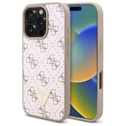 Etui Guess New 4G Triangle na iPhone 16 Pro - białe