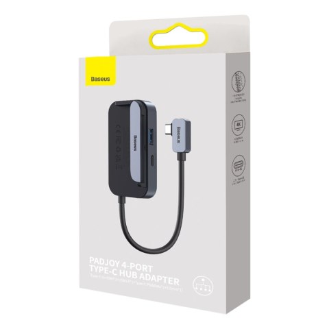 Uniwersalny HUB USB do tabletu / smartfona 4w1 USB-C Baseus PadJoy - ciemnoszary Uniwersalny HUB USB do tabletu / smartfona 4w1 USB-C Baseus PadJoy - ciemnoszary