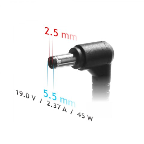Akyga zasilacz do notebooka (19 V | 2,37 A | 45 W | 5,5x2,5mm) AK-ND-61