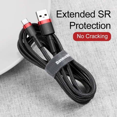 Baseus kabel Cafule USB - USB-C 0,5 m 3A czerwono-czarny Baseus kabel Cafule USB - USB-C 0,5 m 3A czerwono-czarny