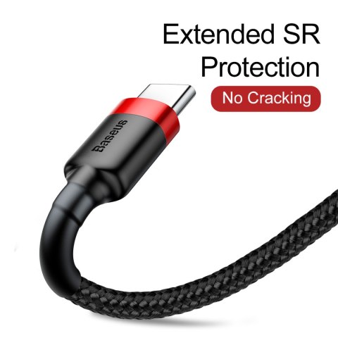 Baseus kabel Cafule USB - USB-C 0,5 m 3A czerwono-czarny Baseus kabel Cafule USB - USB-C 0,5 m 3A czerwono-czarny