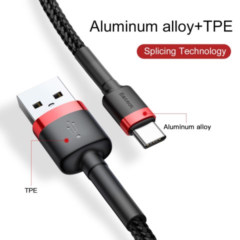 Baseus kabel Cafule USB - USB-C 0,5 m 3A czerwono-czarny Baseus kabel Cafule USB - USB-C 0,5 m 3A czerwono-czarny