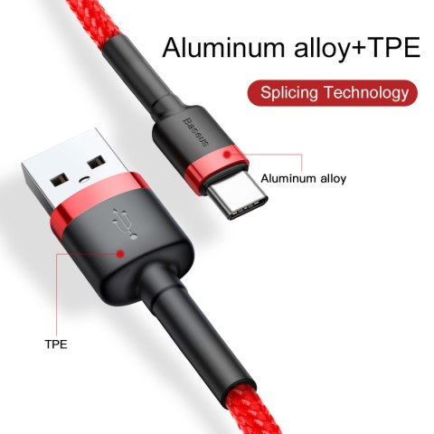 Baseus kabel Cafule USB - USB-C 0,5 m 3A czerwony Baseus kabel Cafule USB - USB-C 0,5 m 3A czerwony