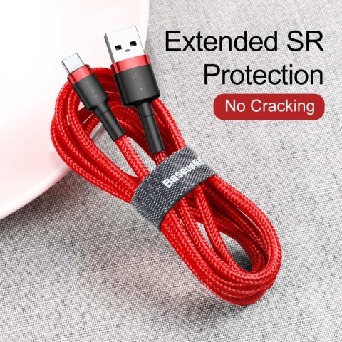 Baseus kabel Cafule USB - USB-C 0,5 m 3A czerwony Baseus kabel Cafule USB - USB-C 0,5 m 3A czerwony
