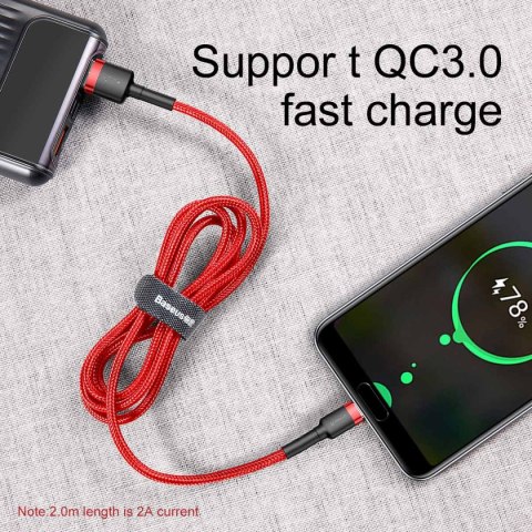 Baseus kabel Cafule USB - USB-C 0,5 m 3A czerwony Baseus kabel Cafule USB - USB-C 0,5 m 3A czerwony