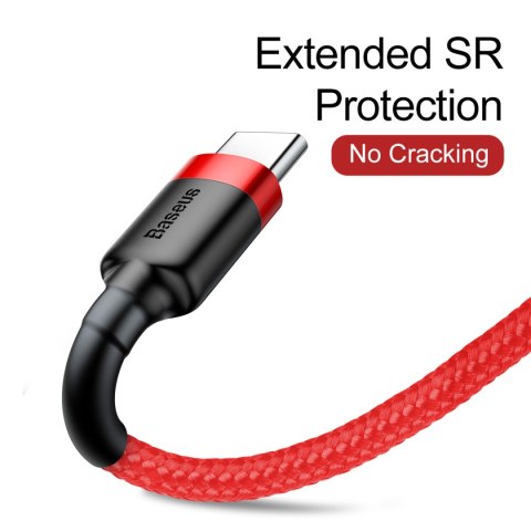 Baseus kabel Cafule USB - USB-C 0,5 m 3A czerwony Baseus kabel Cafule USB - USB-C 0,5 m 3A czerwony