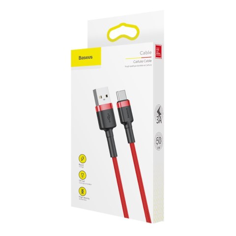 Baseus kabel Cafule USB - USB-C 0,5 m 3A czerwony Baseus kabel Cafule USB - USB-C 0,5 m 3A czerwony