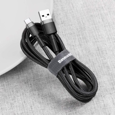 Baseus kabel Cafule USB - USB-C 0,5 m 3A szaro-czarny Baseus kabel Cafule USB - USB-C 0,5 m 3A szaro-czarny
