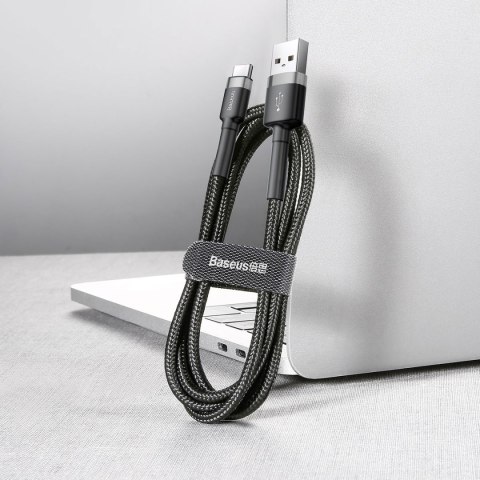 Baseus kabel Cafule USB - USB-C 0,5 m 3A szaro-czarny Baseus kabel Cafule USB - USB-C 0,5 m 3A szaro-czarny