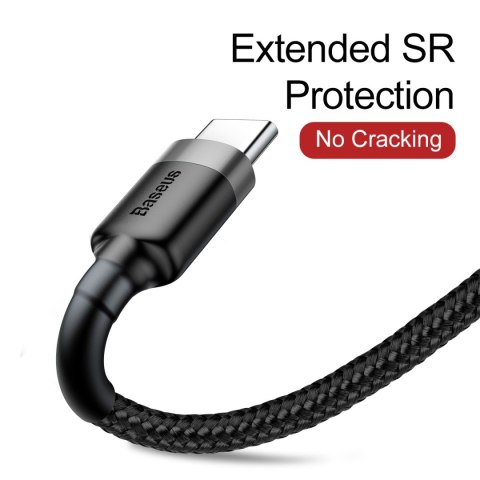 Baseus kabel Cafule USB - USB-C 0,5 m 3A szaro-czarny Baseus kabel Cafule USB - USB-C 0,5 m 3A szaro-czarny