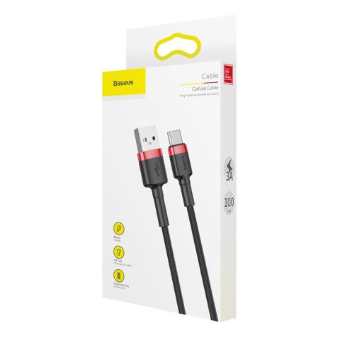 Baseus kabel Cafule USB - USB-C 1,0 m 3A czerwono-czarny Baseus kabel Cafule USB - USB-C 1,0 m 3A czerwono-czarny