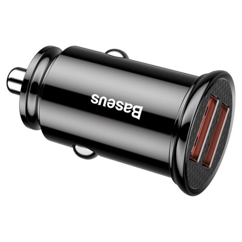Baseus ładowarka samochodowa USB 2x 30W czarna Dual QC 3.0