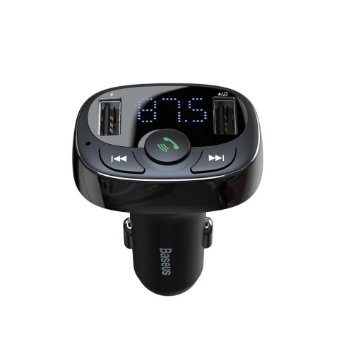 Baseus transmiter FM T-Shaped S-09A Bluetooth MP3 ładowarka samochodowa czarna Baseus transmiter FM T-Shaped S-09A Bluetooth MP3 ładowarka samochodowa czarna