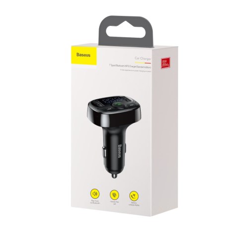Baseus transmiter FM T-Shaped S-09A Bluetooth MP3 ładowarka samochodowa czarna Baseus transmiter FM T-Shaped S-09A Bluetooth MP3 ładowarka samochodowa czarna