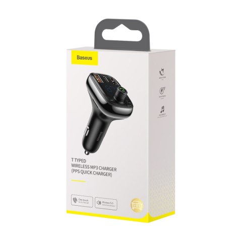 Baseus transmiter FM T-Shaped S-13 Bluetooth MP3 ładowarka samochodowa czarna Baseus transmiter FM T-Shaped S-13 Bluetooth MP3 ładowarka samochodowa czarna