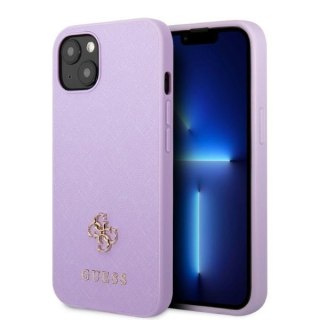 Guess nakładka do iPhone 13 6,1" GUHCP13MPS4MU purpurowa hardcase Saffiano 4G Small Metal Logo