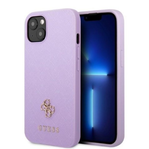 Guess nakładka do iPhone 13 6,1" GUHCP13MPS4MU purpurowa hardcase Saffiano 4G Small Metal Logo Guess nakładka do iPhone 13 6,1" GUHCP13MPS4MU purpurowa hardcase Saffiano 4G Small Metal Logo