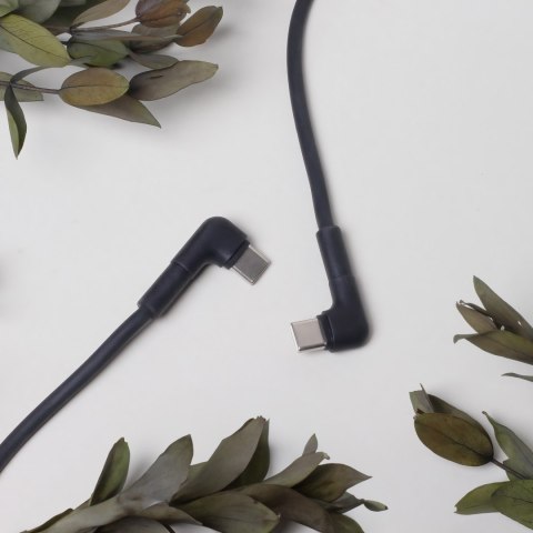 Maxlife kabel kątowy MXUC-09 USB-C - USB-C 1,0 m 60W czarny Maxlife kabel kątowy MXUC-09 USB-C - USB-C 1,0 m 60W czarny