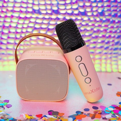 Maxlife zestaw karaoke Bluetooth MXKS-100 różowy Maxlife zestaw karaoke Bluetooth MXKS-100 różowy