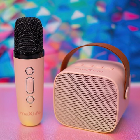 Maxlife zestaw karaoke Bluetooth MXKS-100 różowy Maxlife zestaw karaoke Bluetooth MXKS-100 różowy
