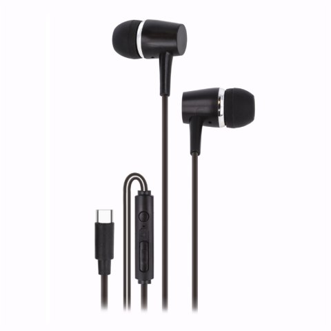 Setty słuchawki przewodowe douszne USB-C SPD-C-21 czarne Setty słuchawki przewodowe douszne USB-C SPD-C-21 czarne