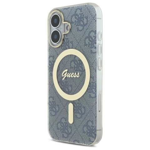 Etui Guess IML 4G MagSafe na iPhone 16 - niebieskie