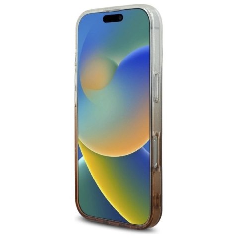 Etui Guess IML Glitter Gradient MagSafe na iPhone 16 Pro Max - brązowe