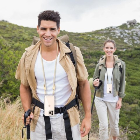 Etui Tech-Protect FlexAir Chain MagSafe na iPhone 16 Pro Max - przezroczyste + 2 smycze (czarna i szarobrązowa)