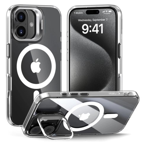 Etui Tech-Protect MagStand MagSafe na iPhone 16 - przezroczyste