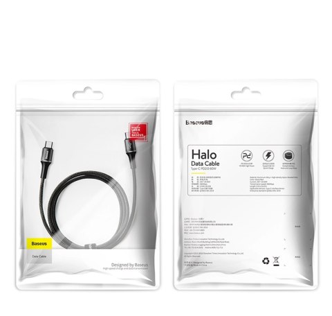 Kabel Baseus Halo USB-A - USB-C 2A 3m - czarny Kabel Baseus Halo USB-A - USB-C 2A 3m - czarny