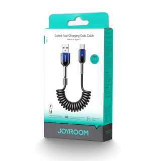 Kabel spiralny Joyroom S-A43 Crystal-Clear Series 3A USB-A - USB-C 1,5m - czarny